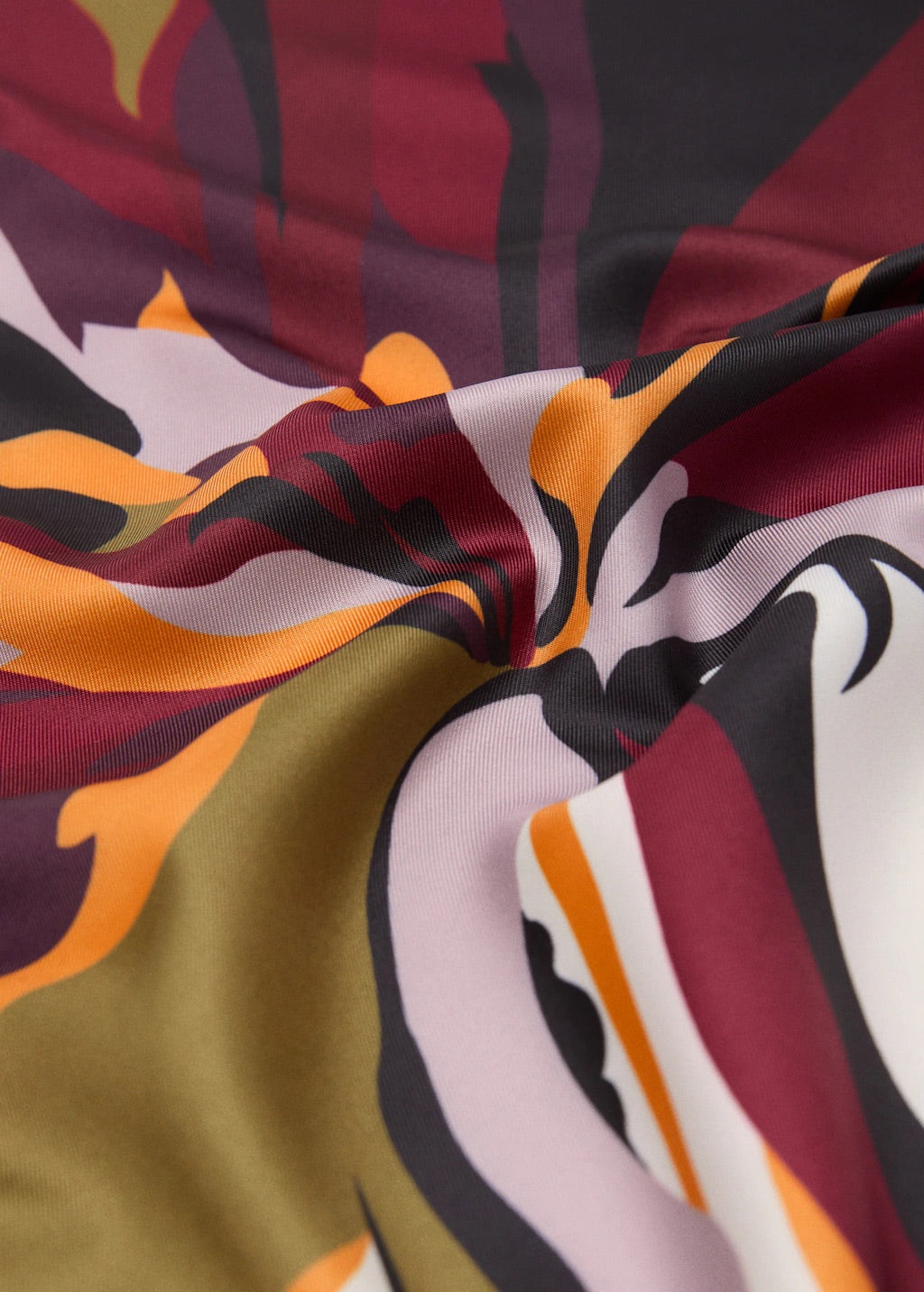 Scarf, satin effect, floral print, 27.56 in