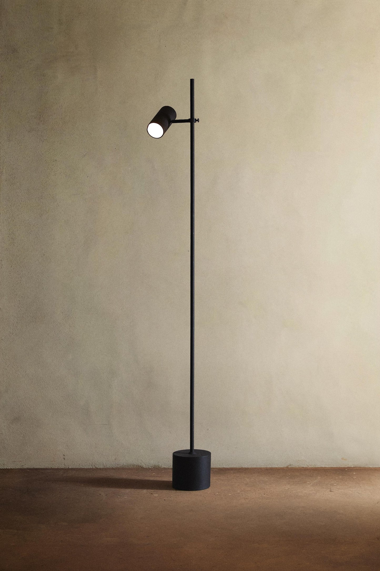 Floor lamp, featuring spotlight, brown