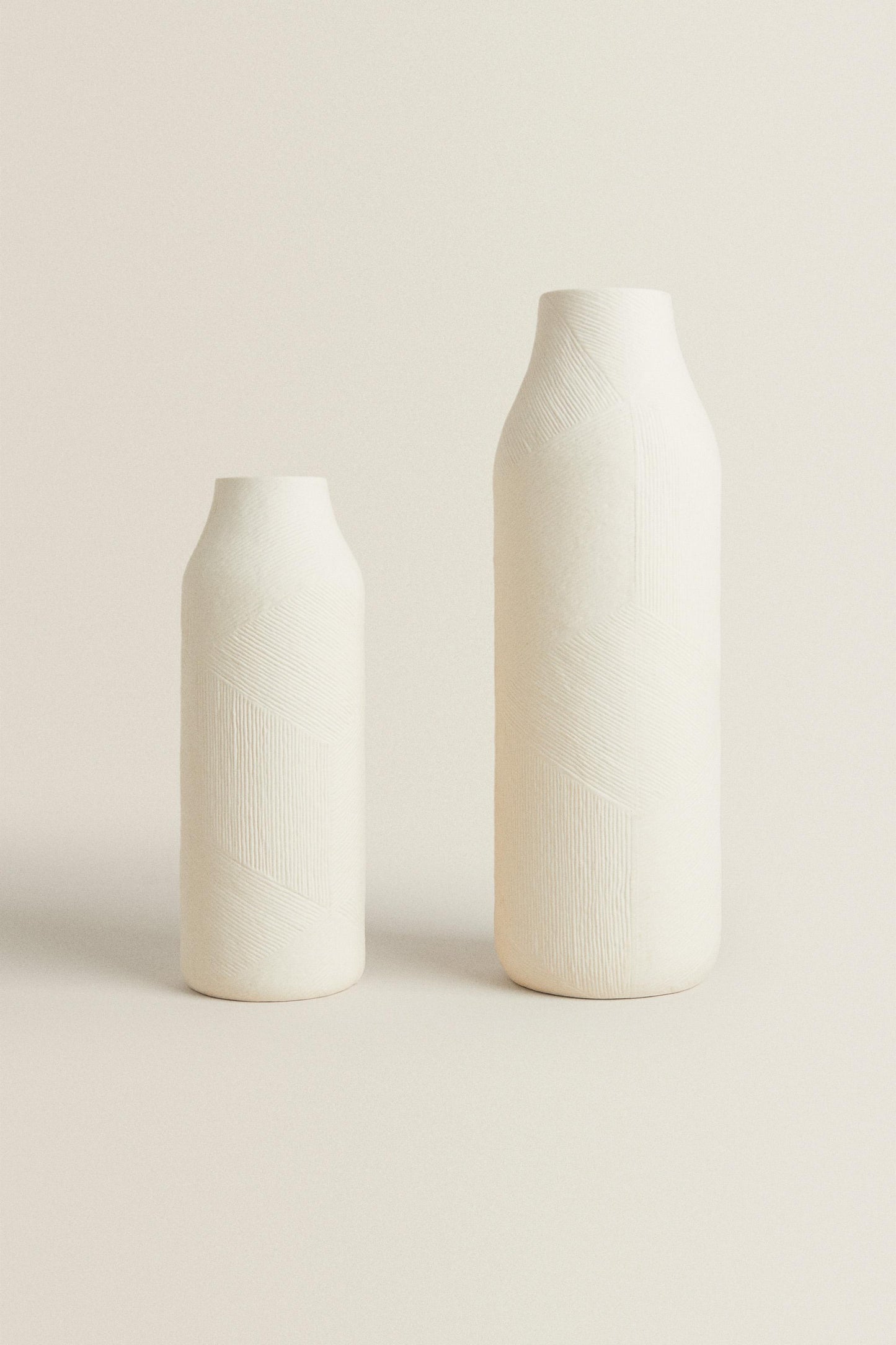 Vase, stoneware, textured pattern finish, cylindrical