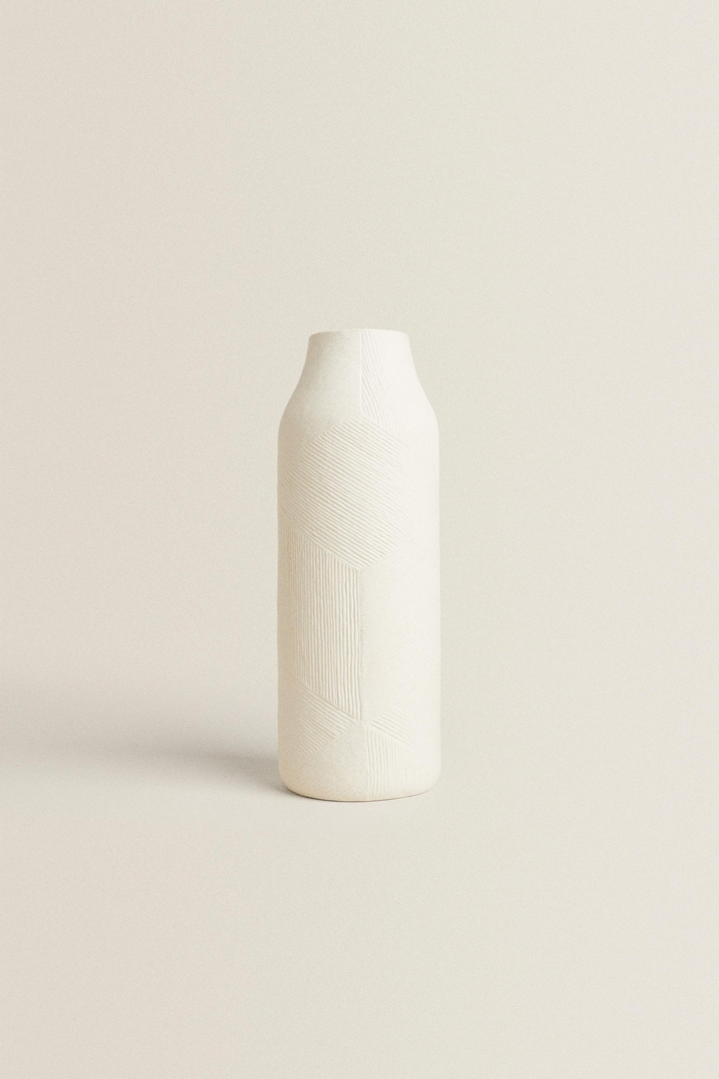 Vase, stoneware, textured pattern finish, cylindrical