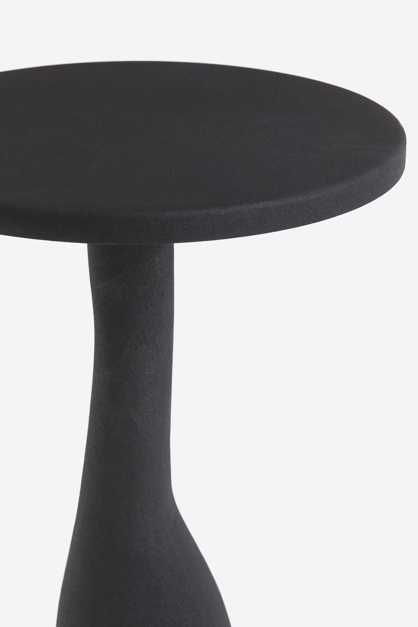 Side table, metal, sculptural rustic look, black