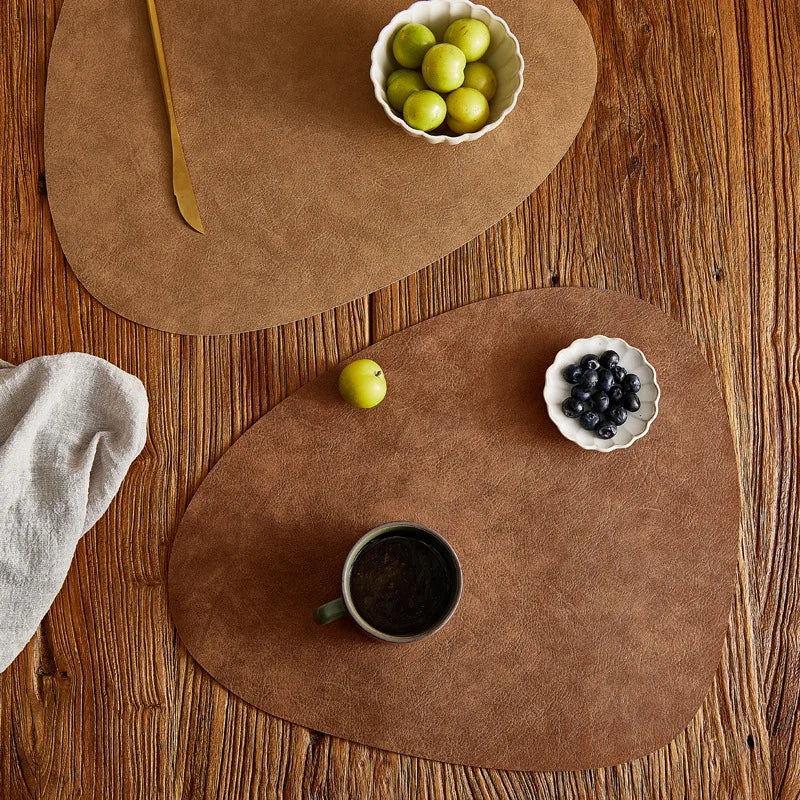 Placemat, PU leather, set of placemat and coaster