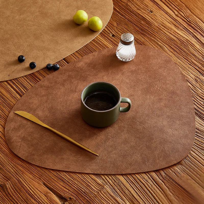 Placemat, PU leather, set of placemat and coaster