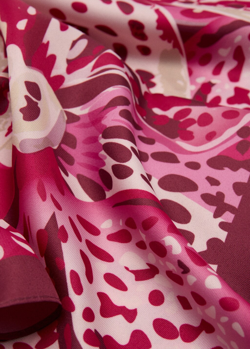 Scarf, satin effect, floral print, 27.56 in
