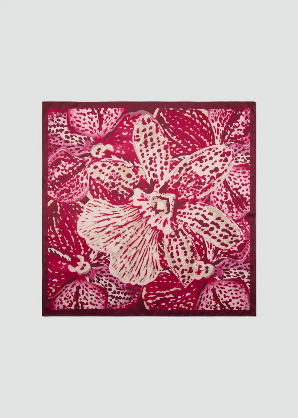 Scarf, satin effect, floral print, 27.56 in