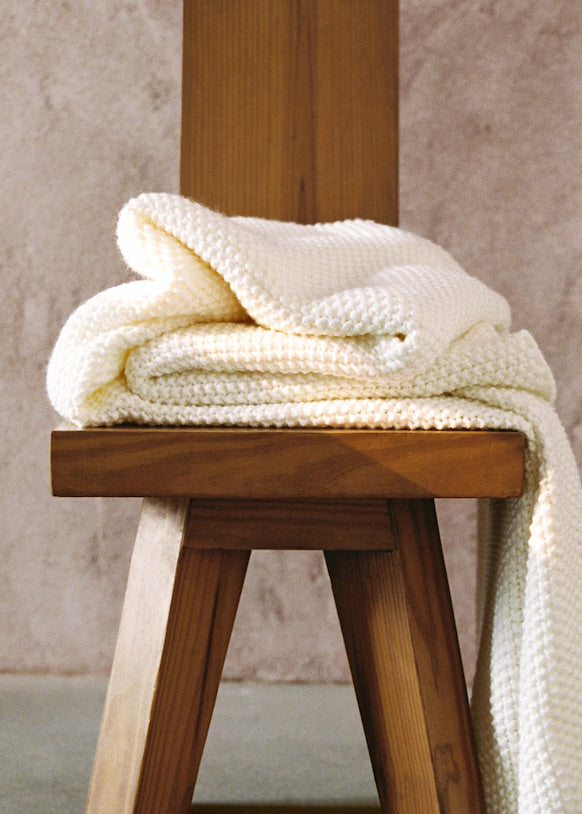 Throw blanket, knitted design, 51x70.8"
