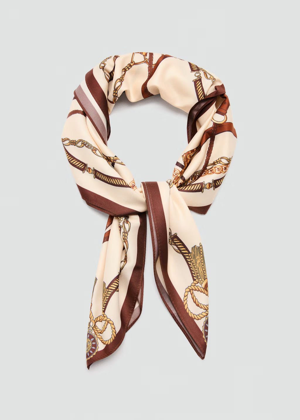 Scarf, satin effect, chain print, 27.56 in
