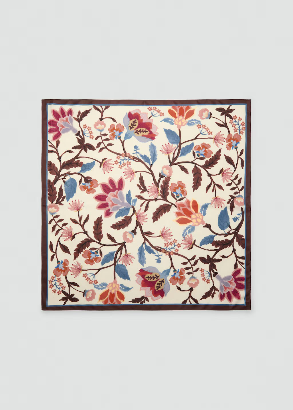 Scarf, satin effect, floral print, 27.56 in
