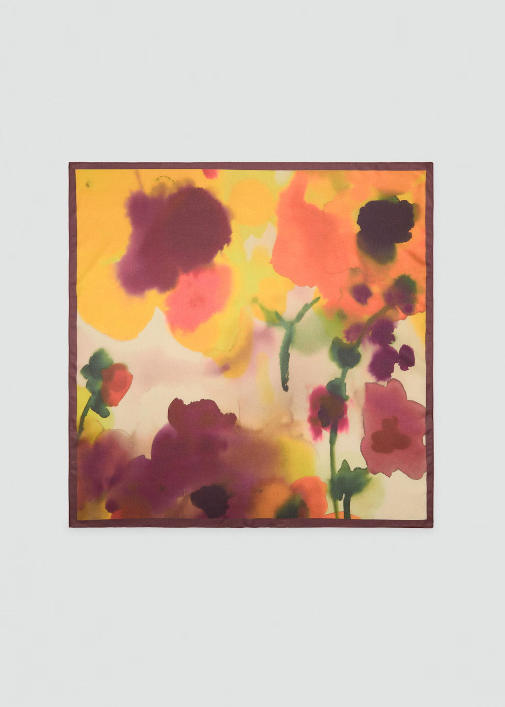 Scarf, satin effect, floral print, 27.56 in