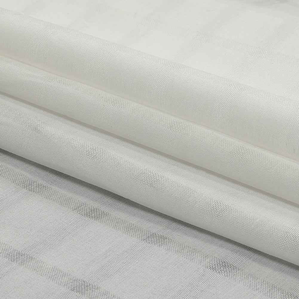 Fabric, cotton polyester woven, sheer stripes