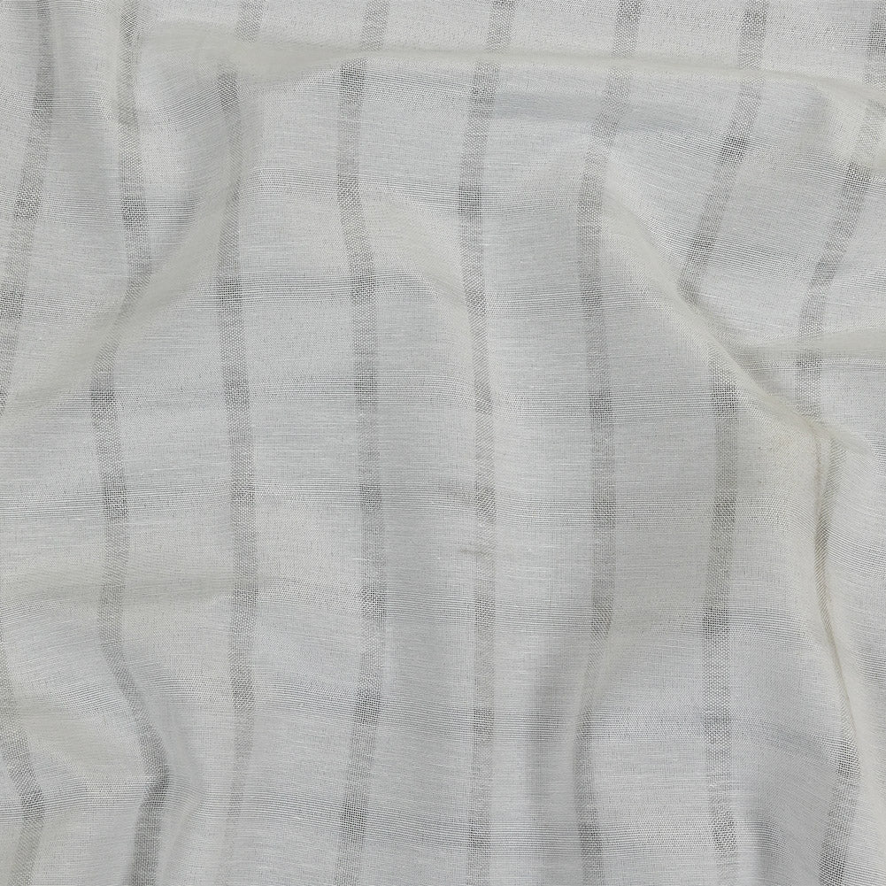 Fabric, cotton polyester woven, sheer stripes