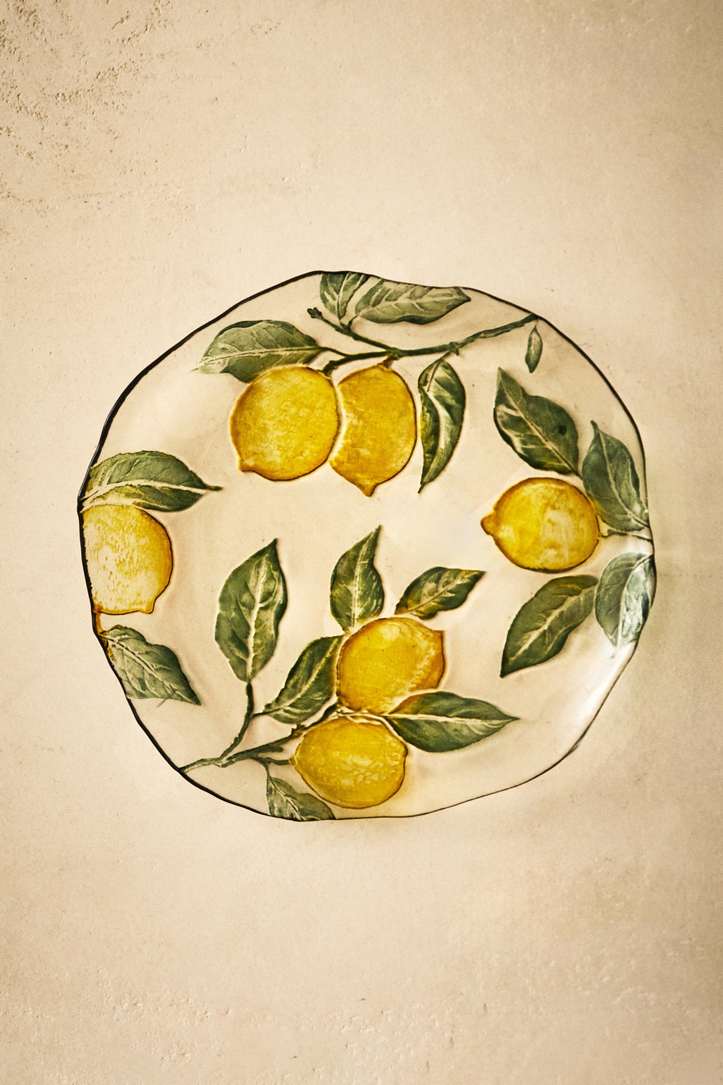 Serveware, dessert plate, glass, lemon, 11in