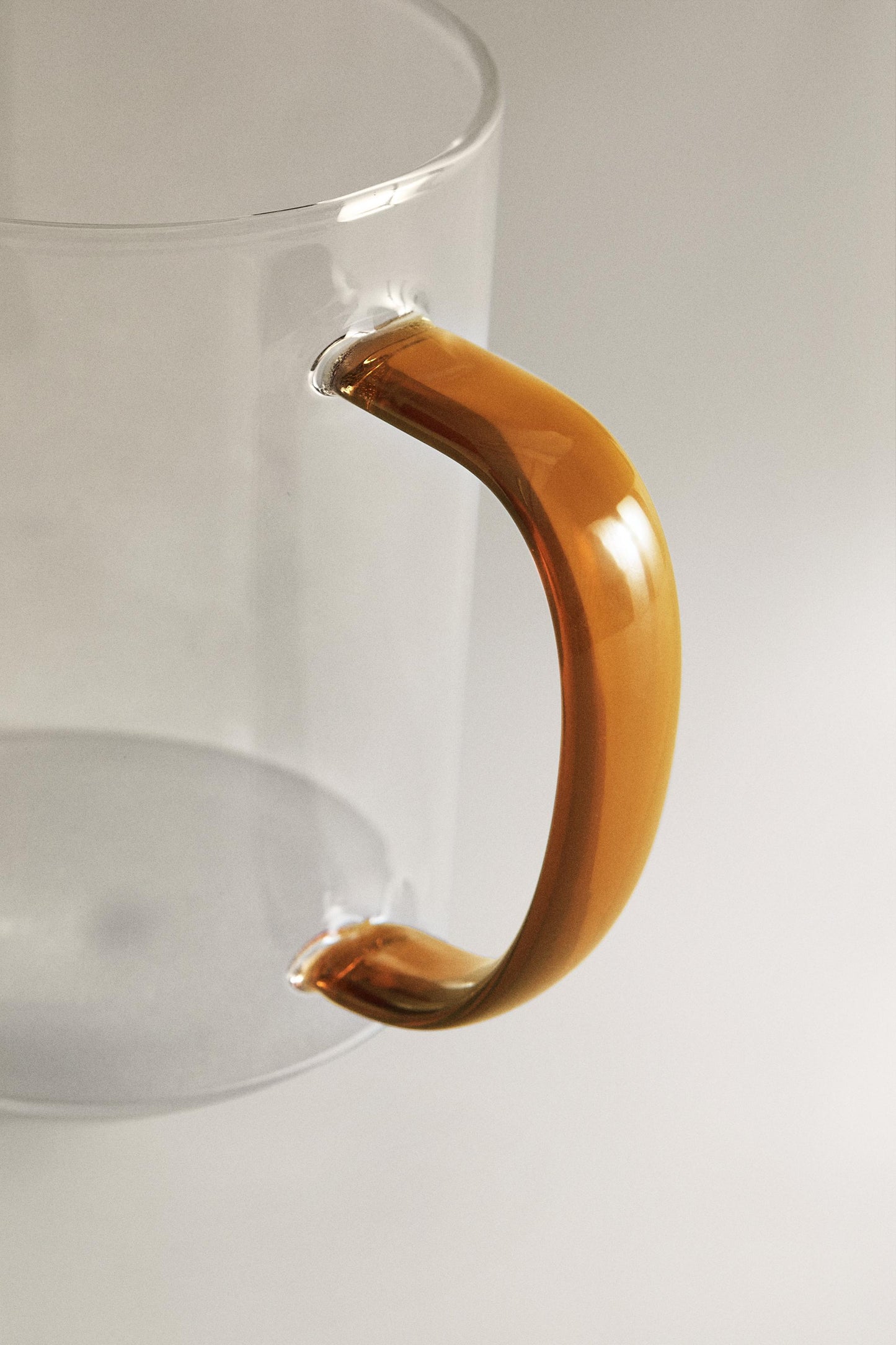 Drinkware, mug, borosilicate glass, colored handle