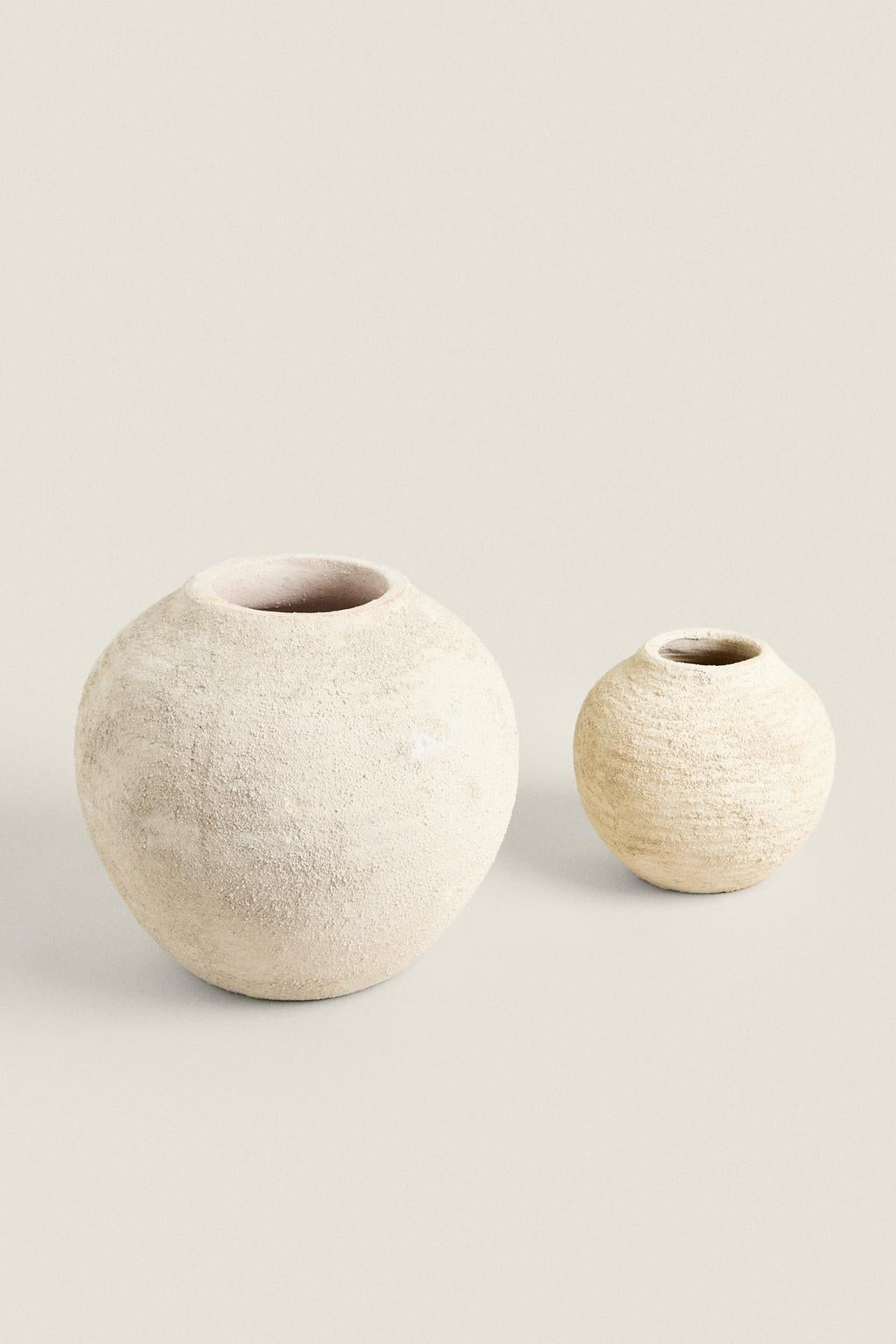 Vase, earthenware, raised design, gray