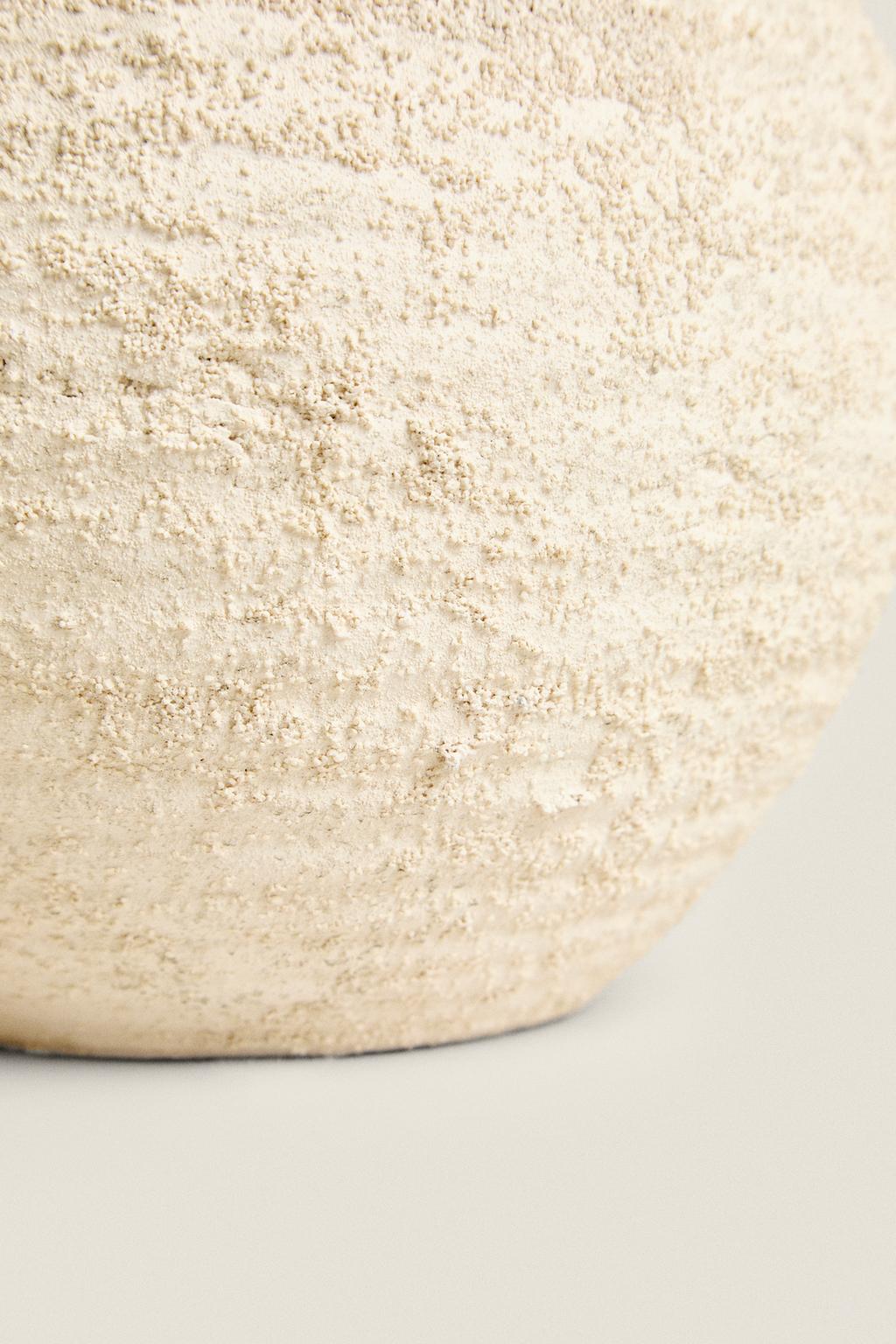 Vase, earthenware, raised design, gray