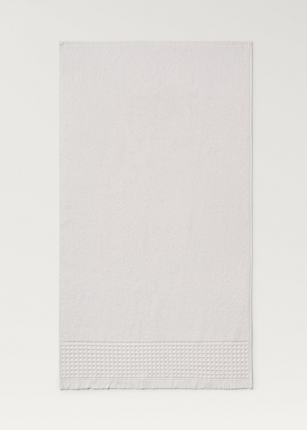 Towel, waffle trim and fringe, 480 g/m2, off white
