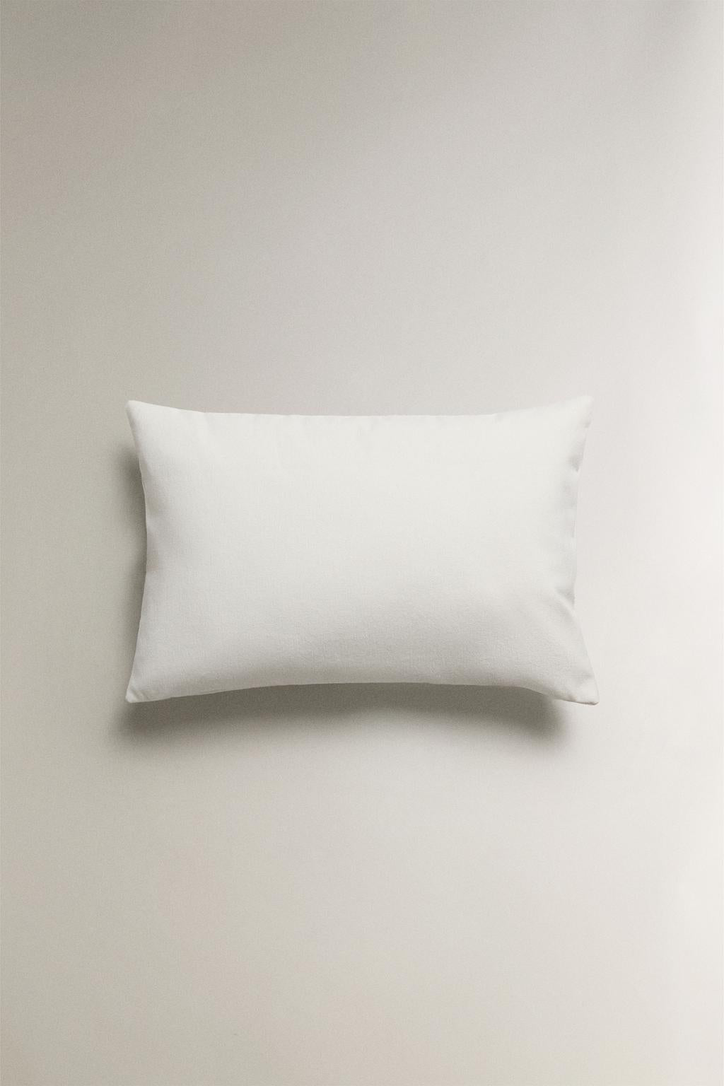 Throw pillow cover, embroidered landscape, 15.5x23.5"