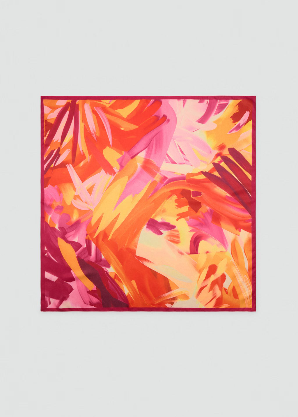Scarf, satin effect, floral print, 27.56 in