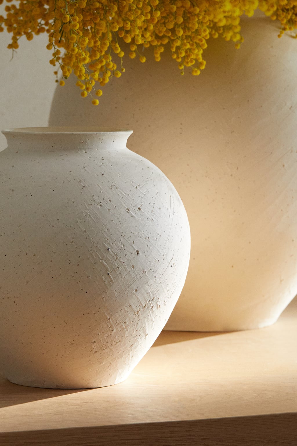 Vase, stoneware, textured pattern finish, gray