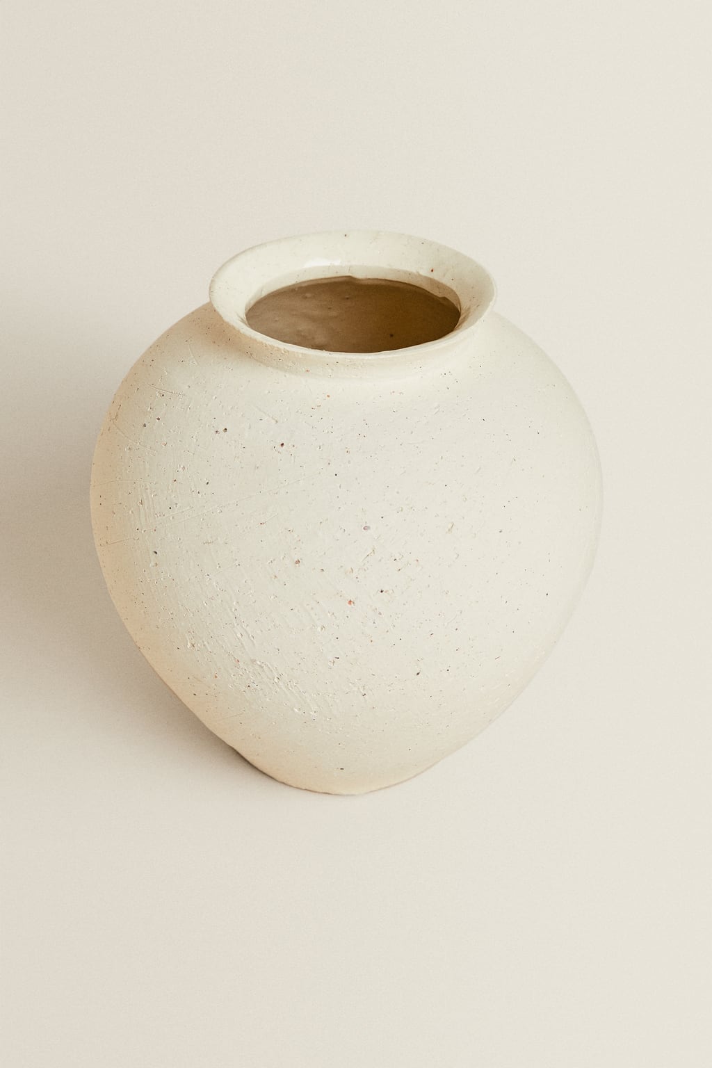 Vase, stoneware, textured pattern finish, gray