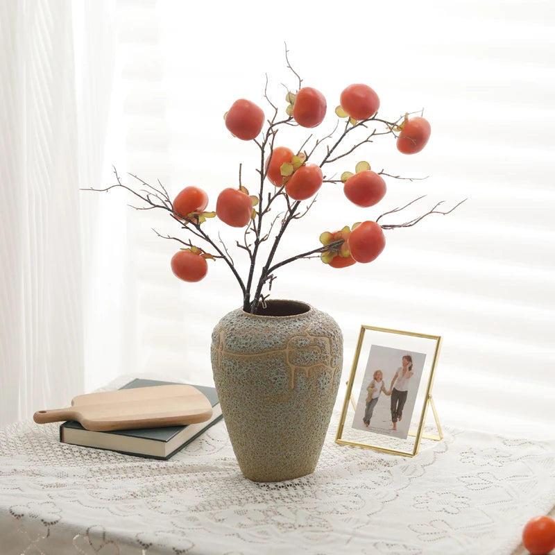 Artificial fruit stem, long branch, persimmon,