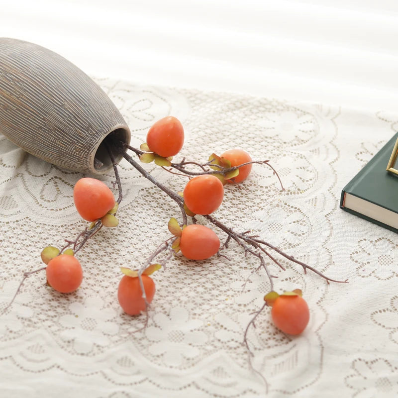 Artificial fruit stem, persimmon, stem 90cm