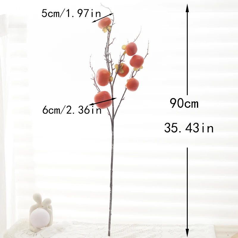 Artificial fruit stem, persimmon, stem 90cm