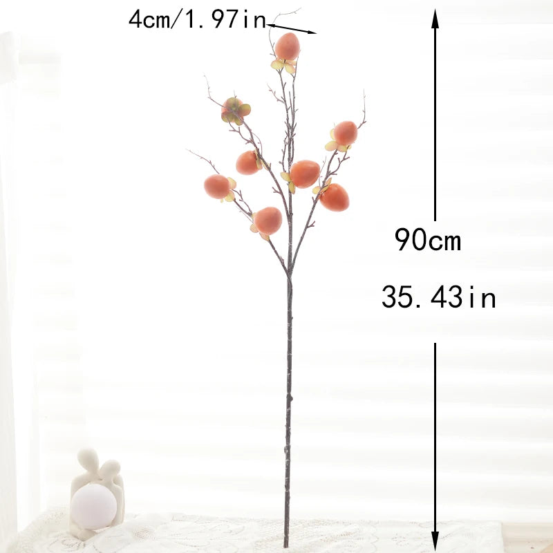 Artificial fruit stem, persimmon, stem 90cm