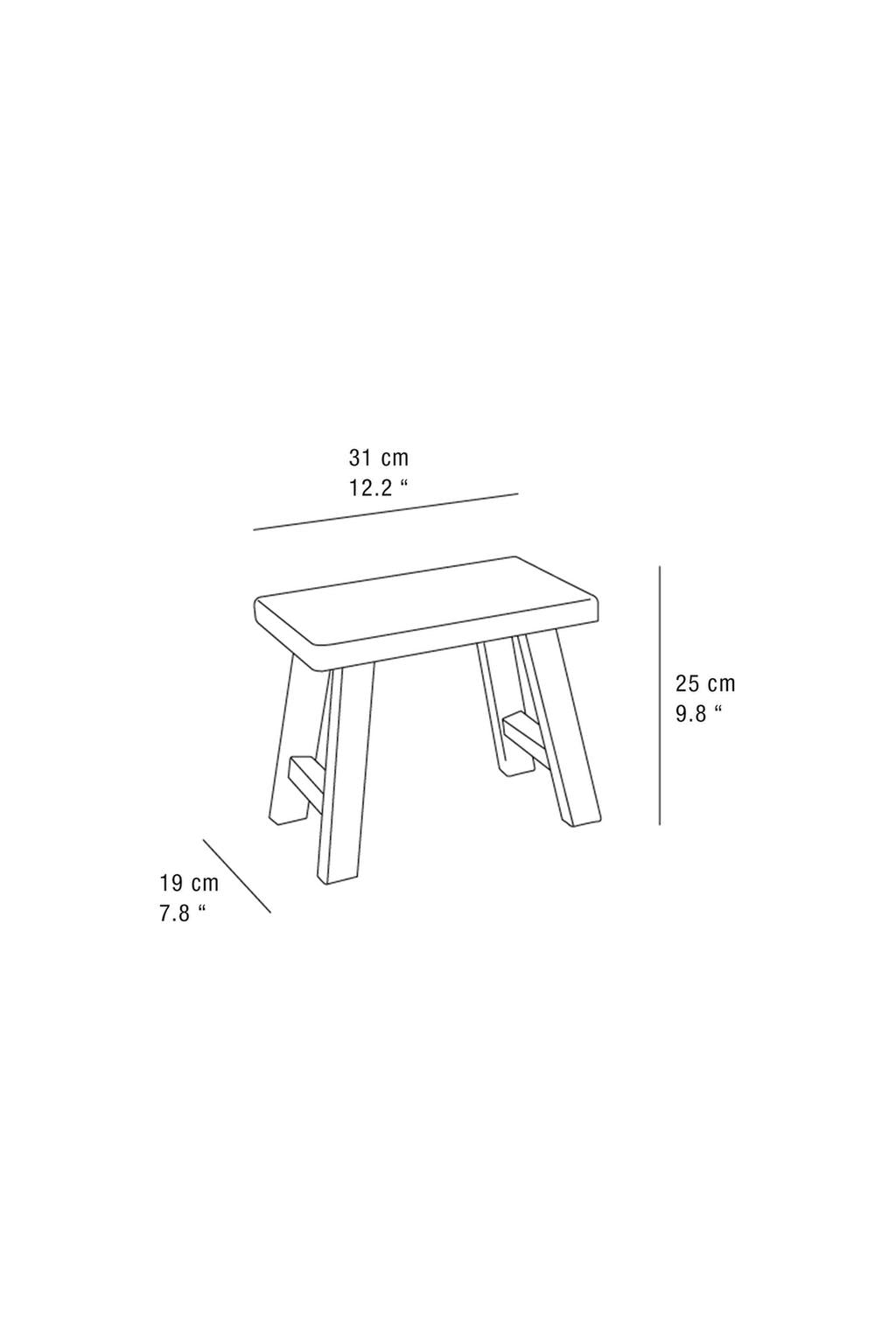 Stool, small wooden stool, black