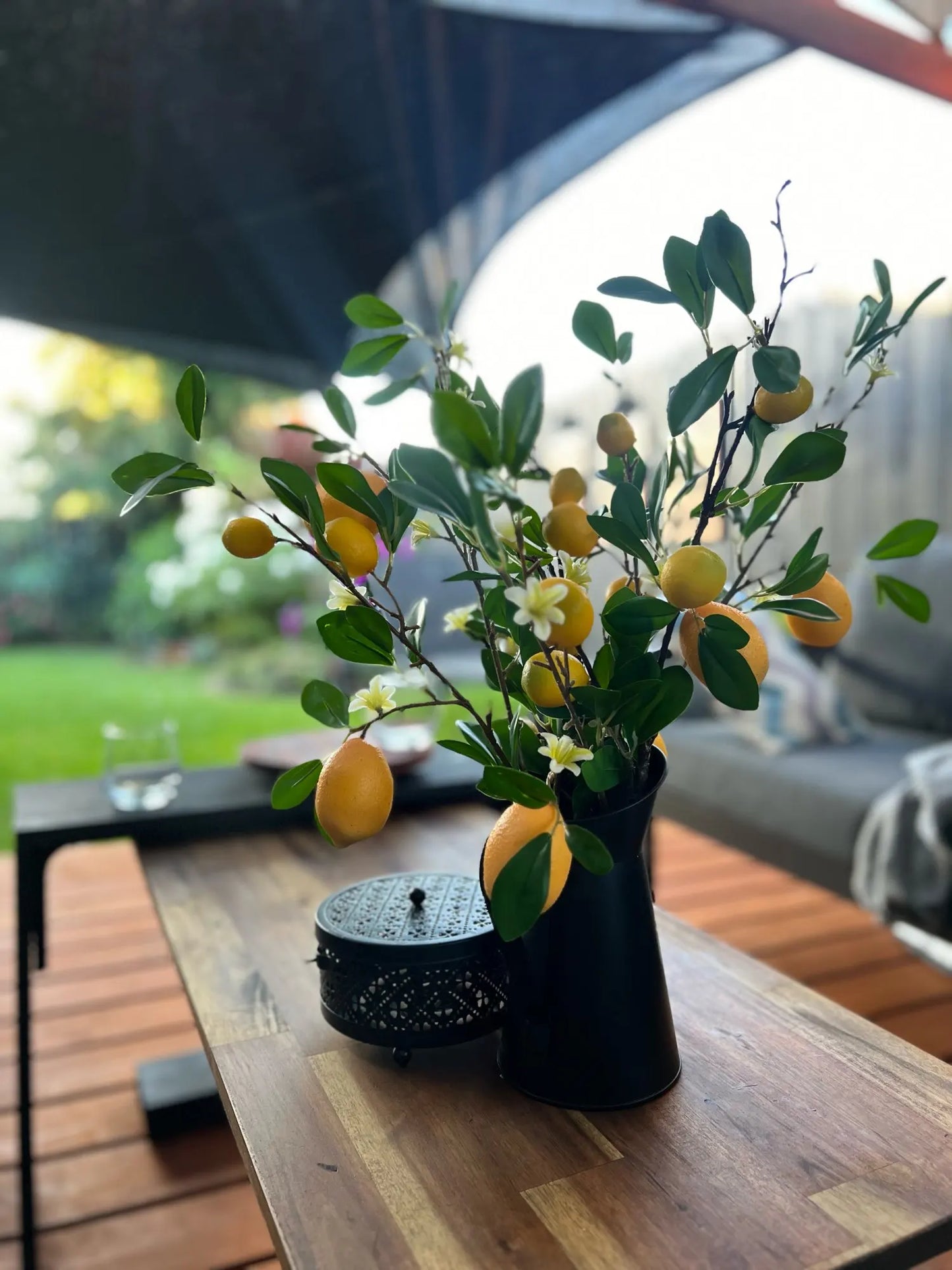Artificial fruit stem, lemon, stem 82cm