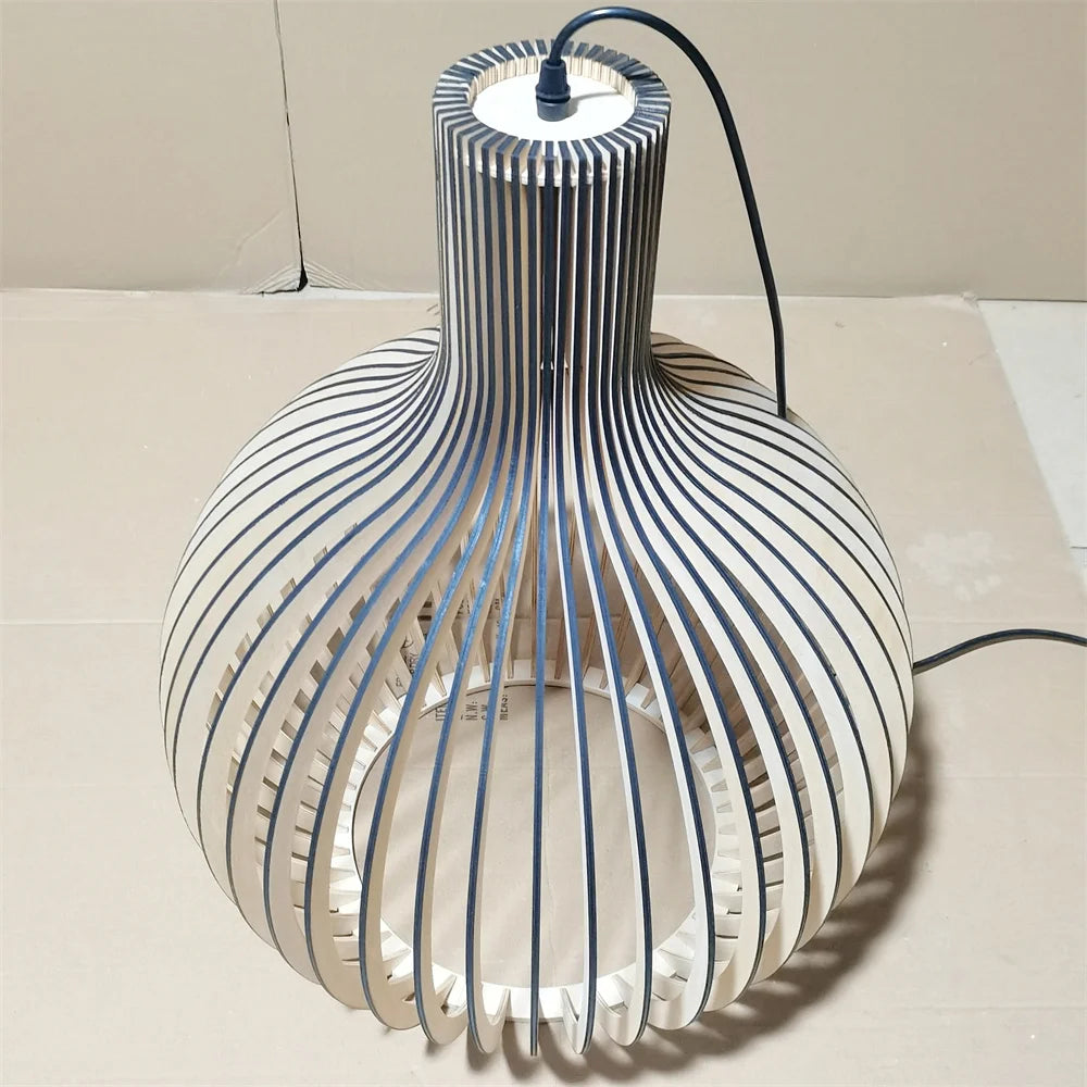 Pendant lamp, art wood, butternut squash pendant lamp shade, d.35/45/55, no bulb