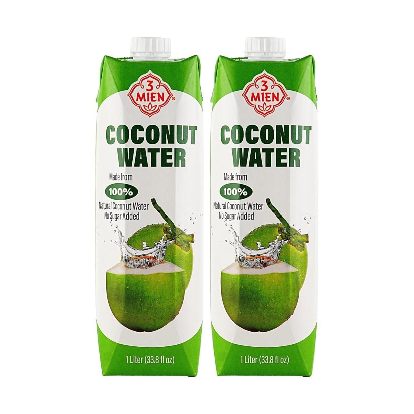 Coconut water, 3 Mien, natural coconut water 1000 ml, pack of 2