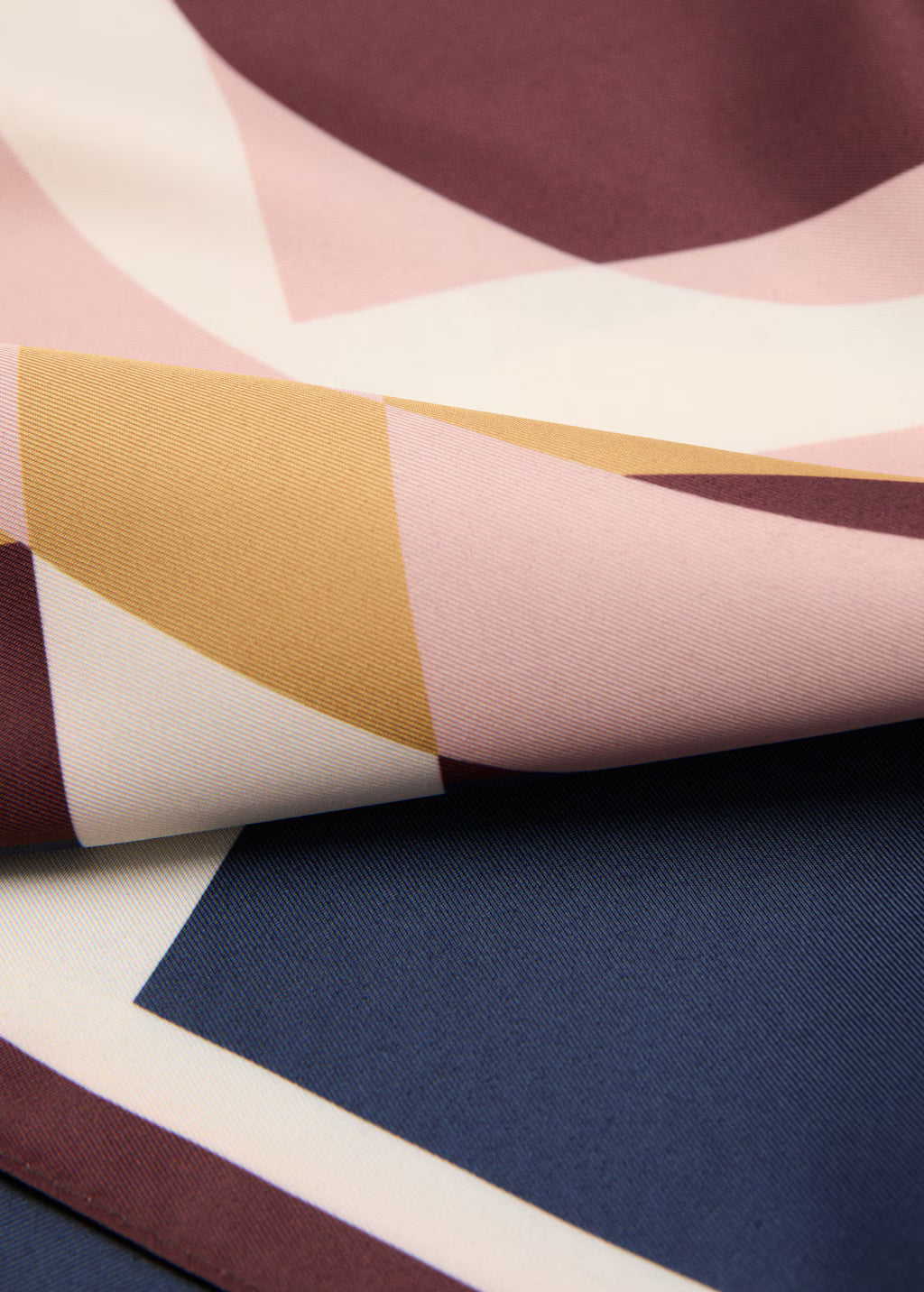 Scarf, satin effect, geometric print, 27.56 in