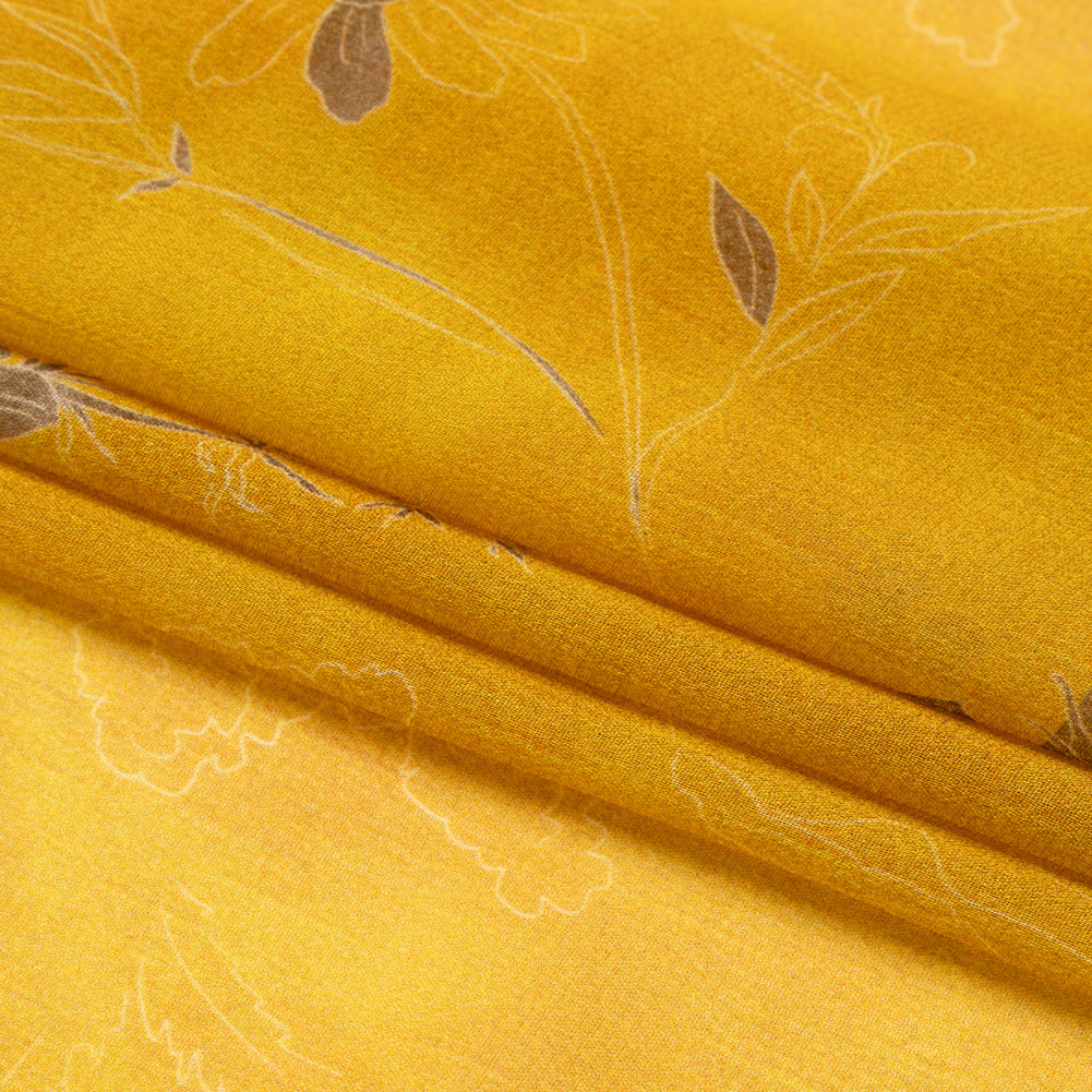 Fabric, viscose chiffon, flora and fauna print