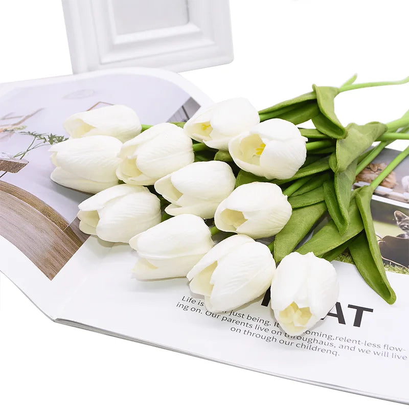Artificial bouquet, tulip, stem 34cm, pack 10
