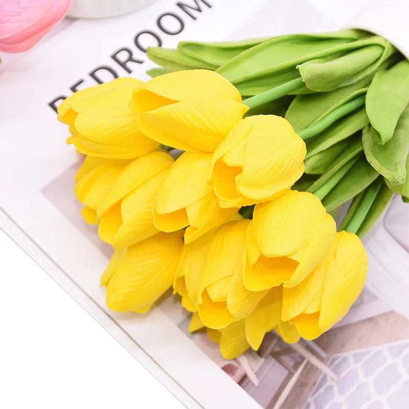 Artificial bouquet, tulip, stem 34cm, pack 10