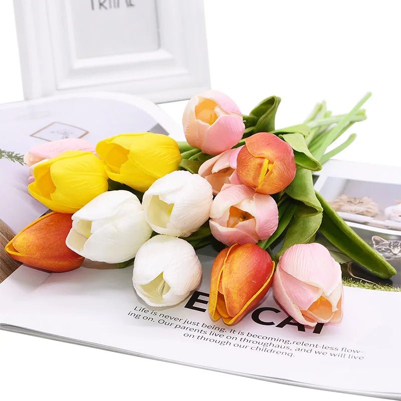 Artificial bouquet, tulip, stem 34cm, pack 10