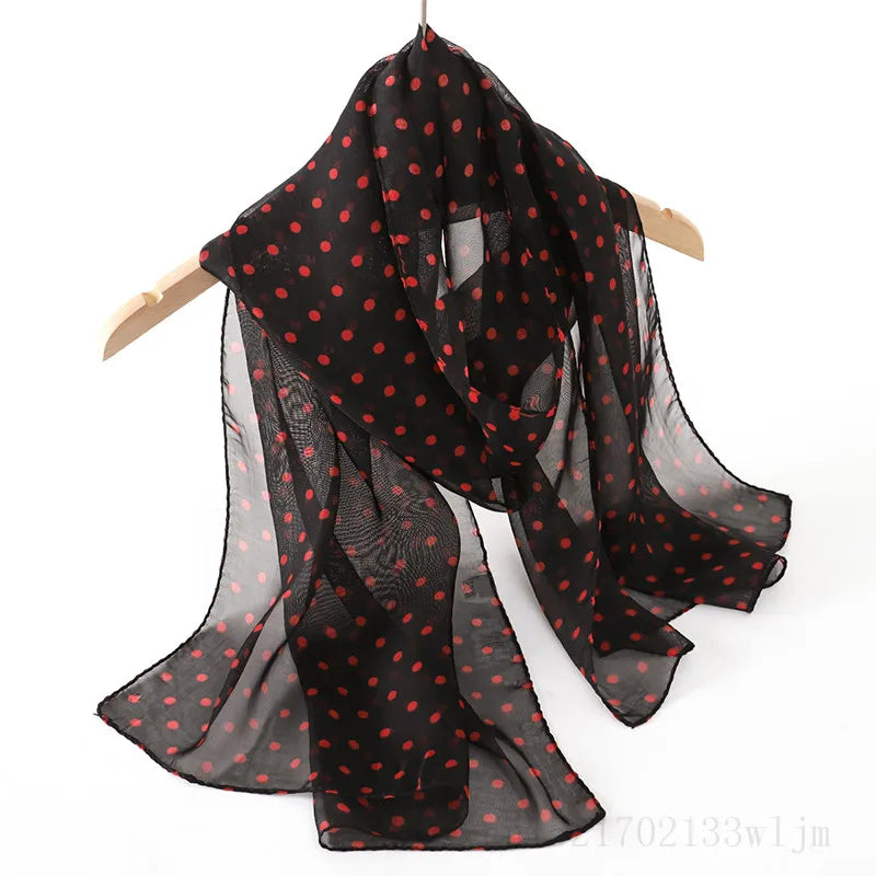 Scarf, lightweight chiffon scarf, 63x19in