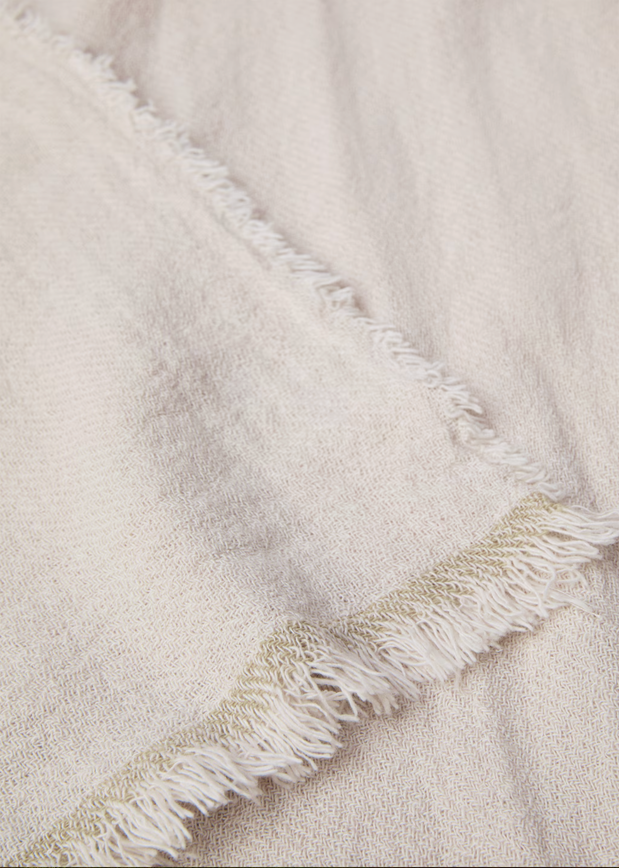 Throw blanket, cotton-linen, fringed finish, 51x70.8"