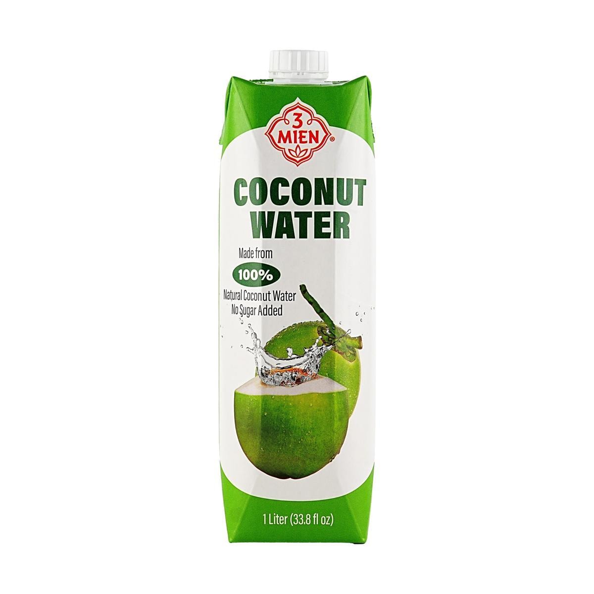 Coconut water, 3 Mien, natural coconut water 1000 ml, pack of 2