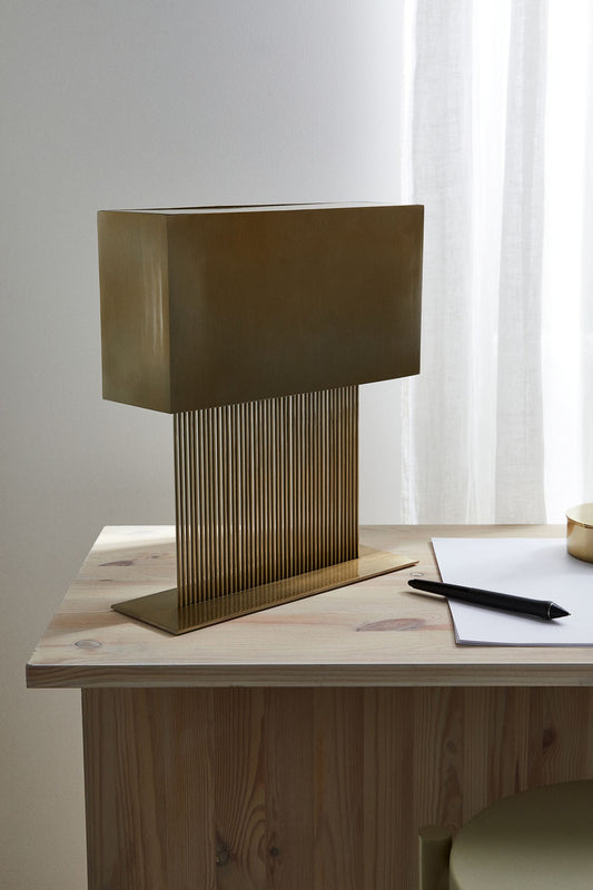 Table lamp, metal, waterfall shape
