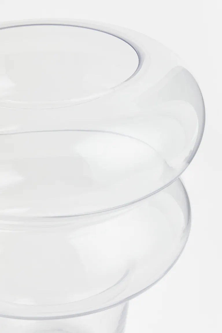 Vase, transparent glass vase 11"