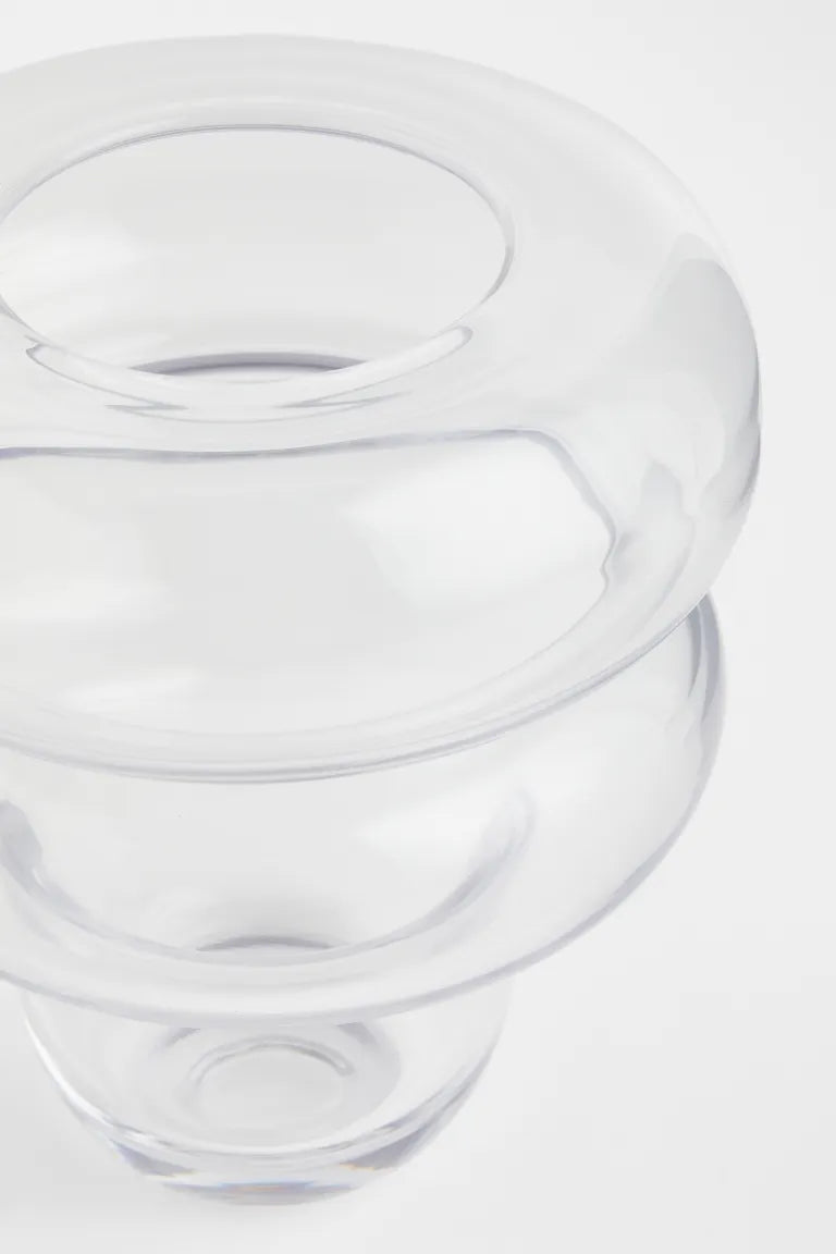 Vase, transparent glass vase 7 1/2"