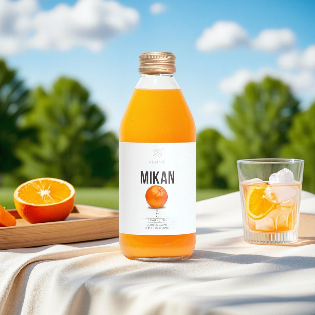 Soda, Kimino sparkling juice, mikan orange, 8.45oz, pack of 2