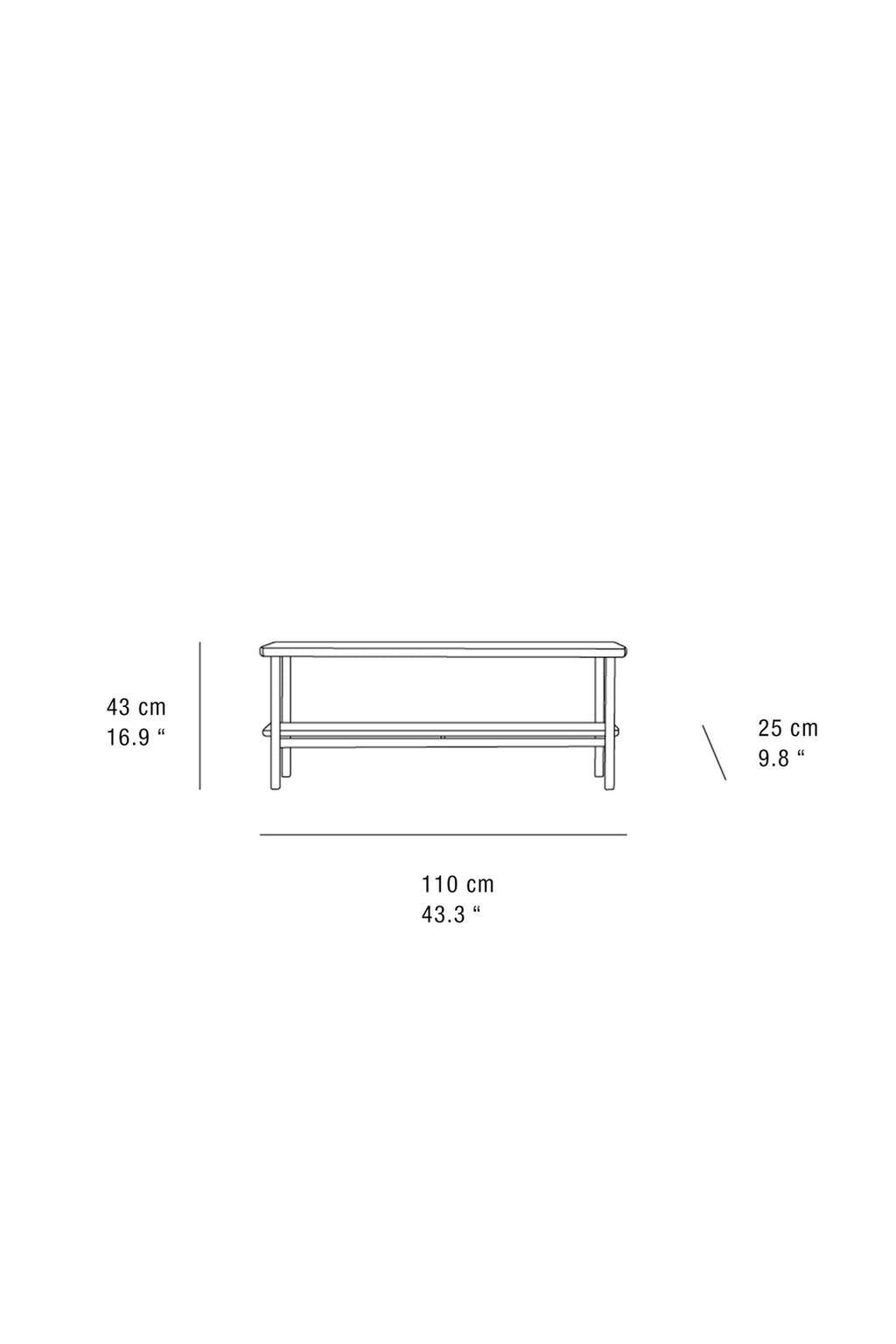 Bench, acacia, length 43.3"