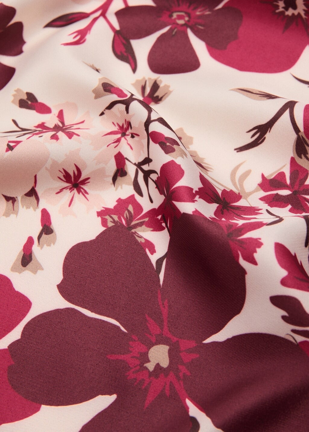 Scarf, satin effect, floral print, 27.56 in