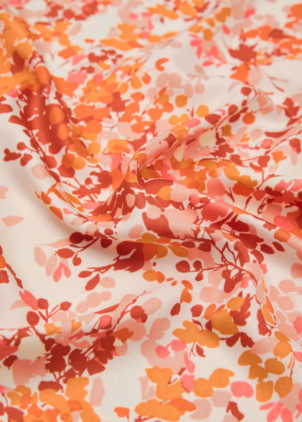 Scarf, satin effect, floral print, 27.56 in