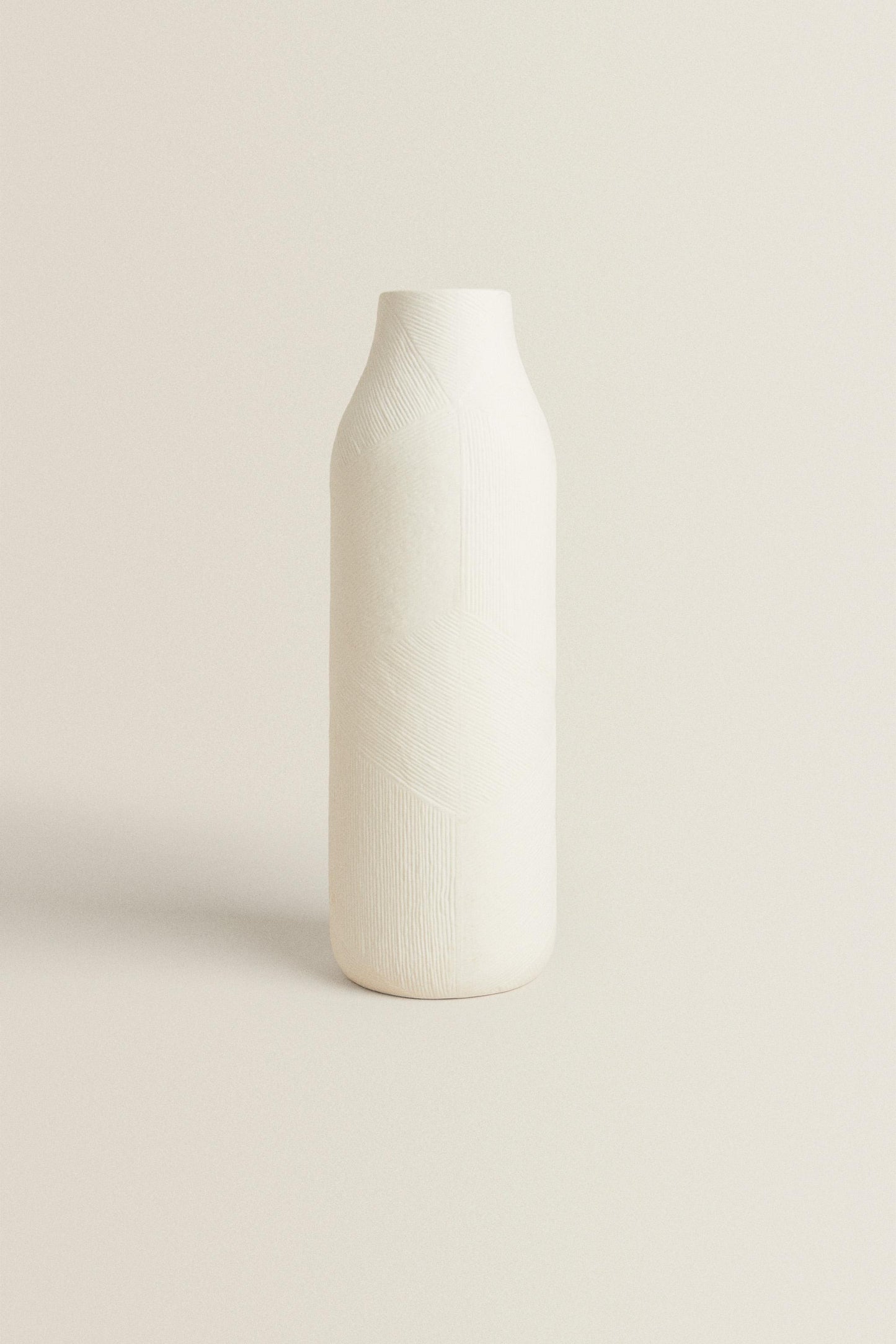 Vase, stoneware, textured pattern finish, cylindrical