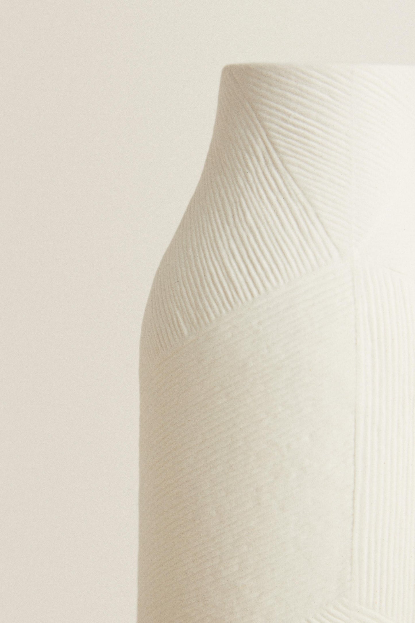 Vase, stoneware, textured pattern finish, cylindrical