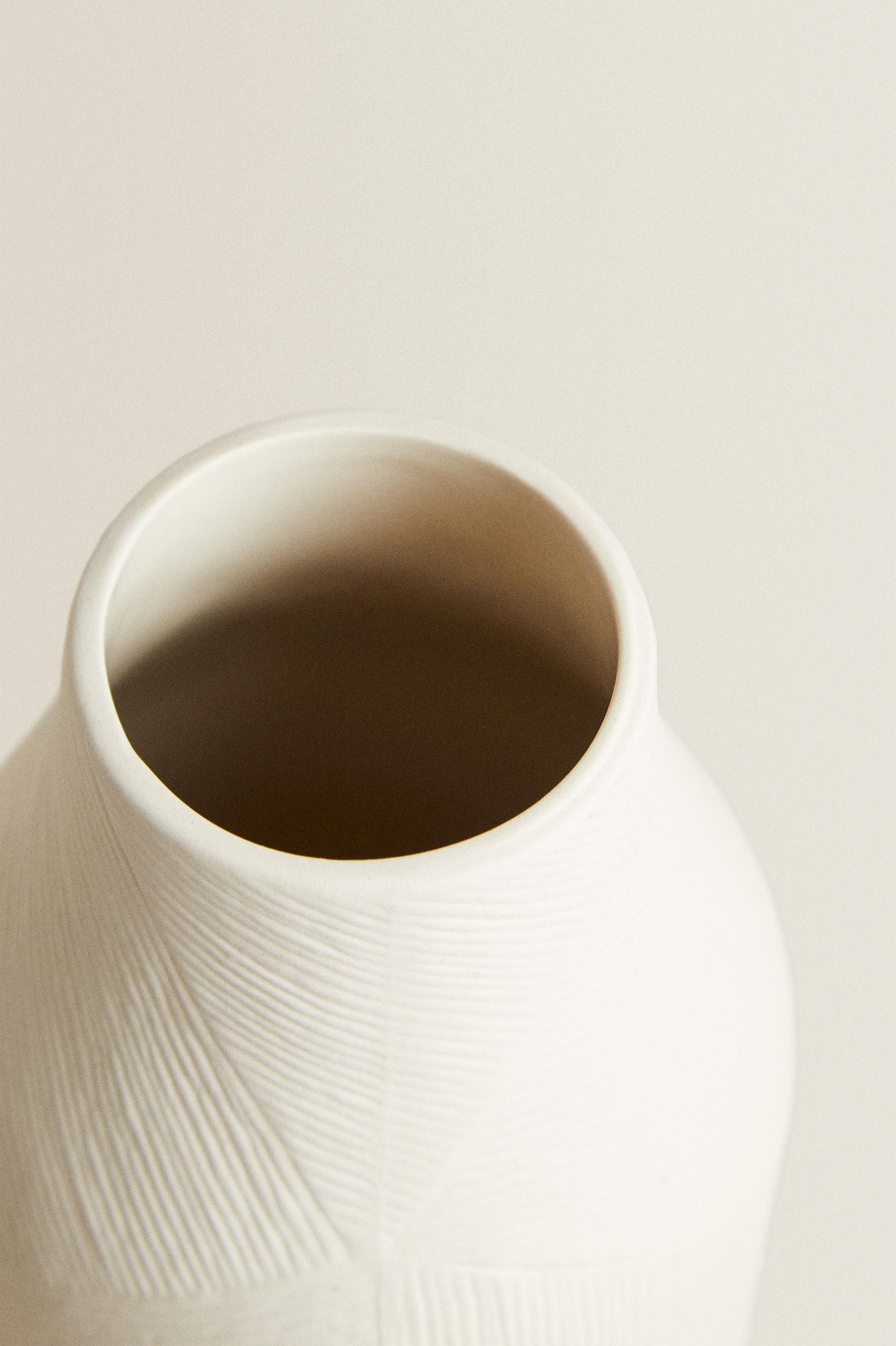 Vase, stoneware, textured pattern finish, cylindrical